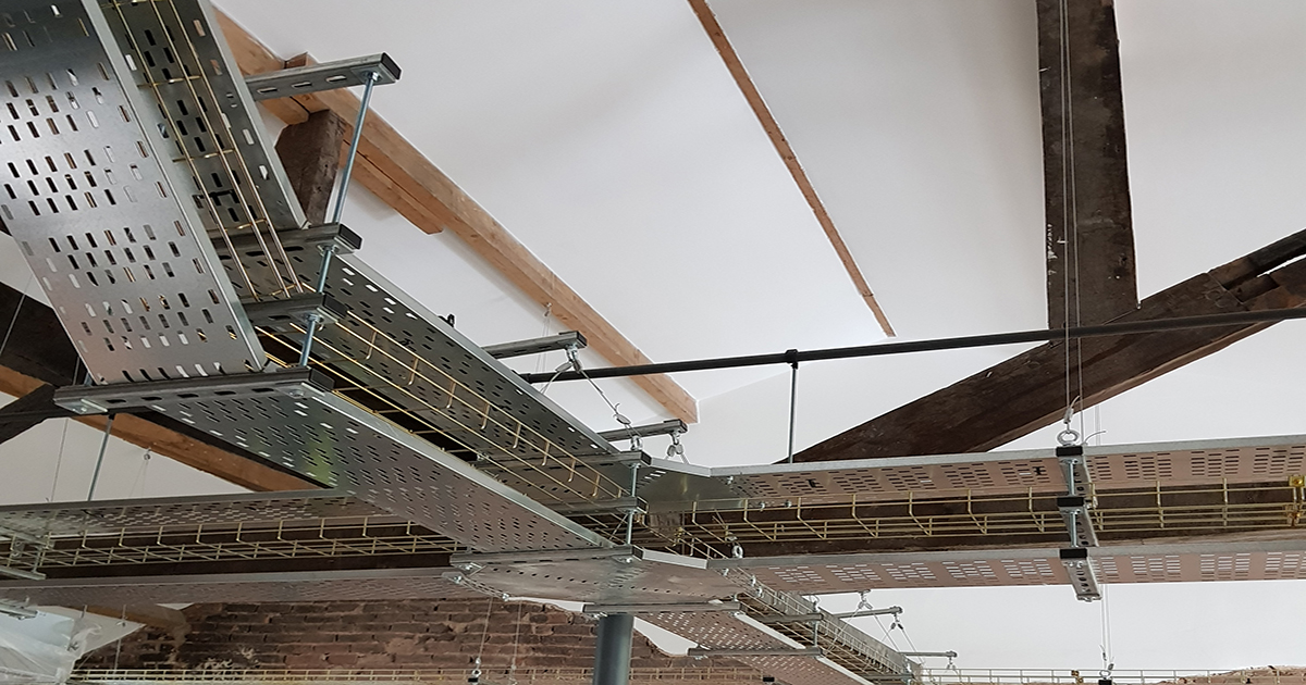 Stainless Steel Cable Tray Installation in roof