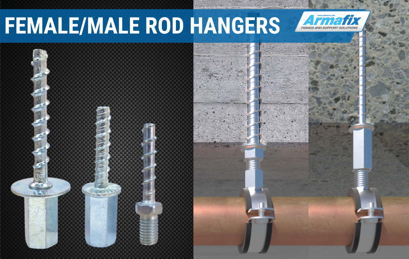 Female & Male Concrete Screw Threaded Rod Hangers